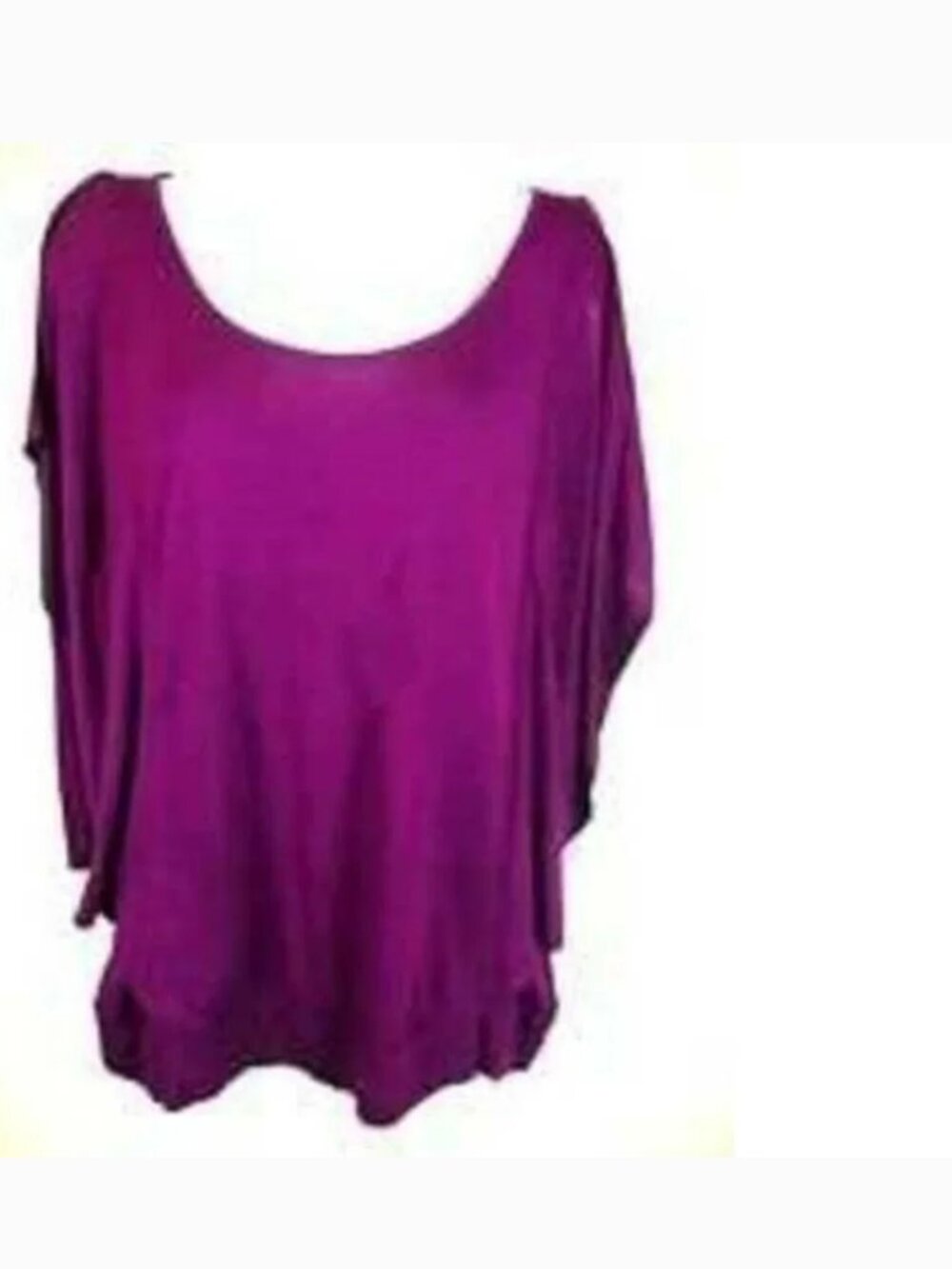 Jennifer Lopez Top Womens XS Purple Keyhole Jersey Stretch Winged Sleeve JLO